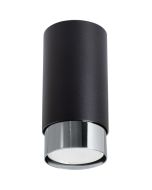 Sollux Nero SL.1408 zwarte plafondlamp met chromen rand