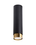 Sollux Nero SL.1411 zwarte plafondlamp met gouden rand