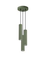 Sollux Karbon SL.1614 olijfgroene geribbelde hanglamp