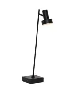 Freelight Lunata S9091S staal kleurige vloerlamp met vierkante voet en dunne buis met in de top een spotje
