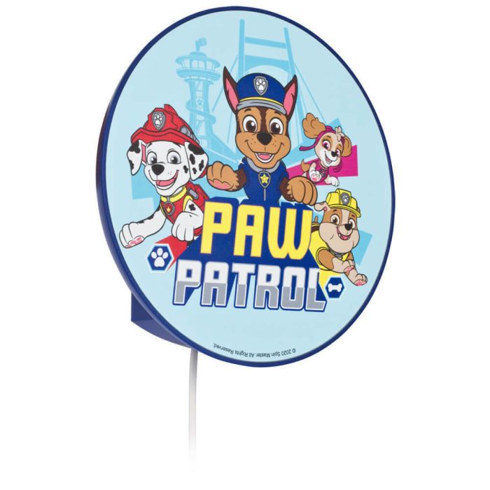 Kinderwandlamp met snoer en paw patrol figuren