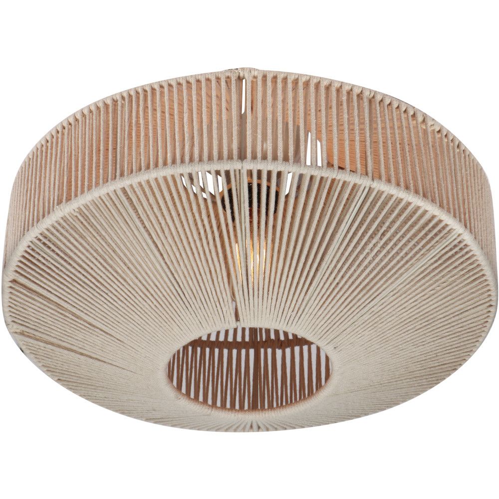 Beige plafondkap met kap van beige gespannen katoenen draden