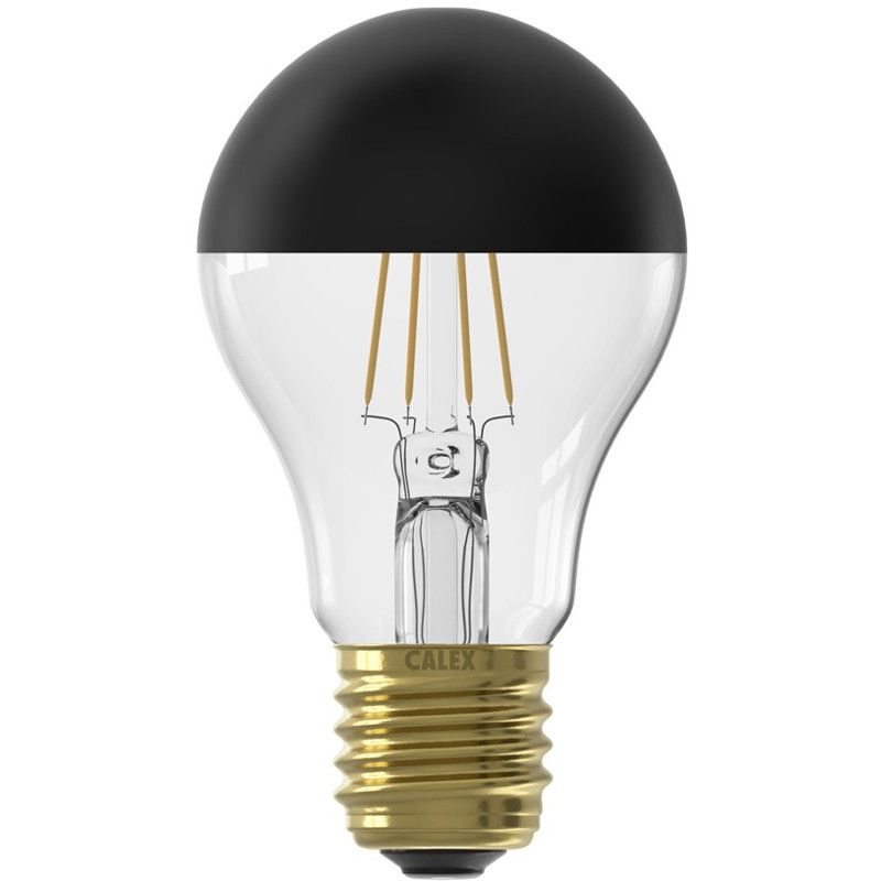 LED A60 peertje met zwarte kopspiegel en filament led