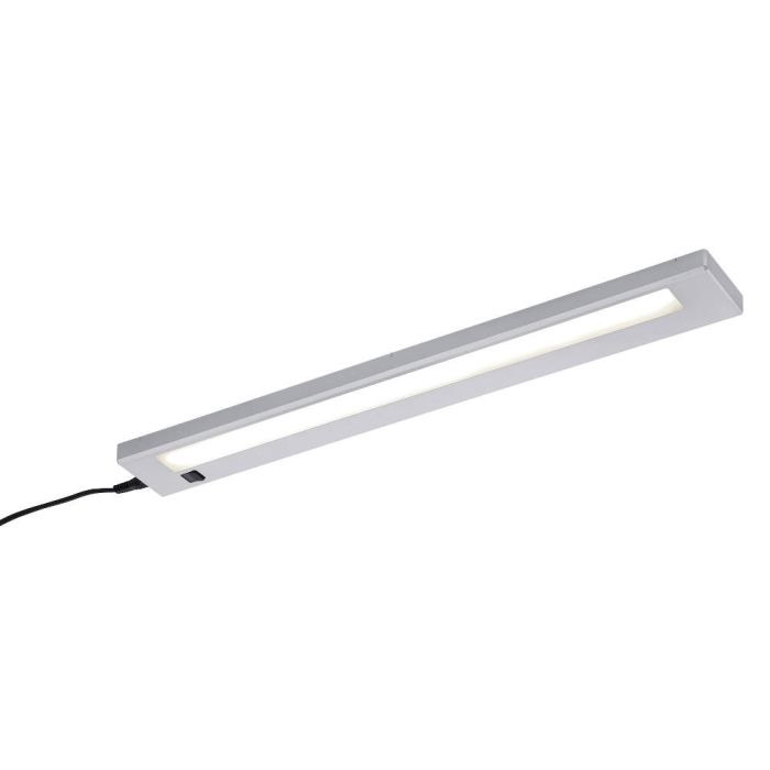 Staalkleurige onderbouwlamp voor de keuken met lichtknopje