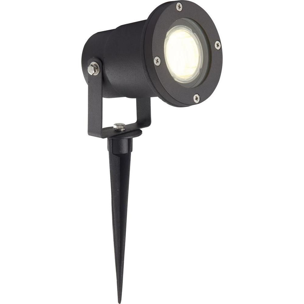 Spot met prikker voor de grond. Zwart met gu10 fitting voor uitlichten struiken